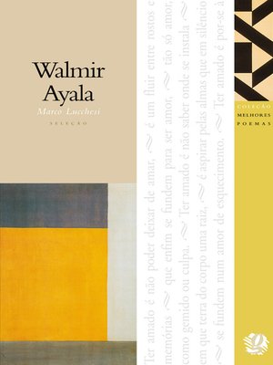 cover image of Melhores poemas Walmir Ayala